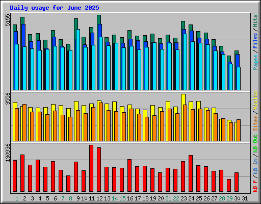 Daily usage for June 2025