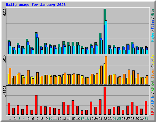 Daily usage for January 2026