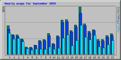 Hourly usage for September 2025