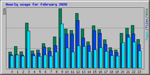 Hourly usage for February 2026
