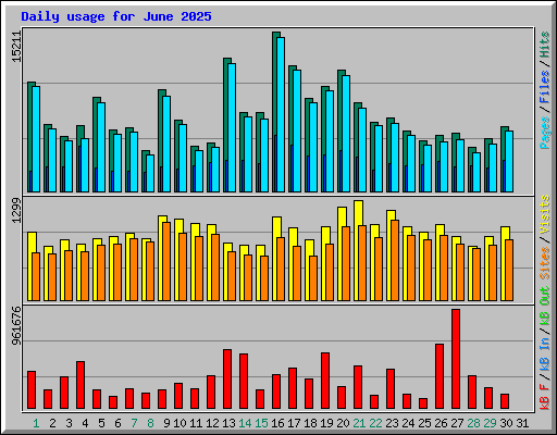 Daily usage for June 2025