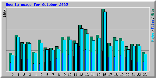 Hourly usage for October 2025
