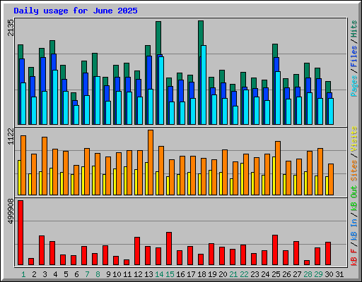 Daily usage for June 2025