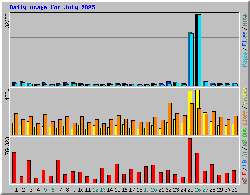 Daily usage for July 2025