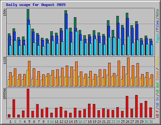 Daily usage for August 2025