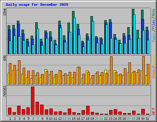 Daily usage for December 2025