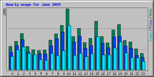 Hourly usage for June 2025