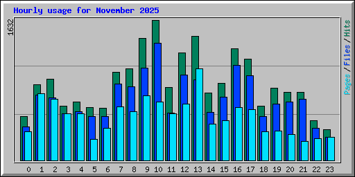 Hourly usage for November 2025