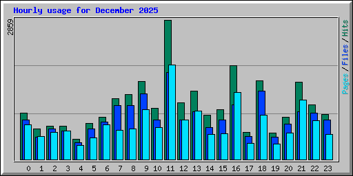 Hourly usage for December 2025