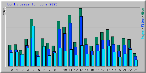 Hourly usage for June 2025
