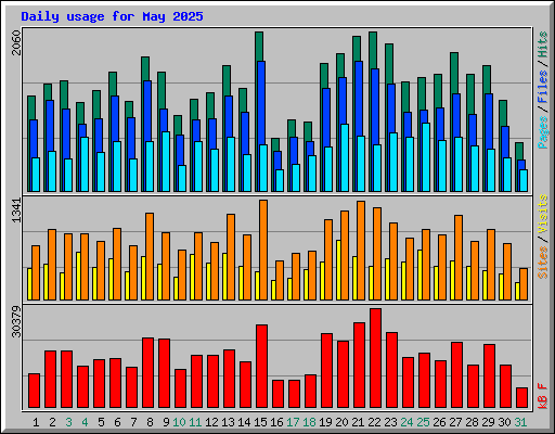 Daily usage for May 2025