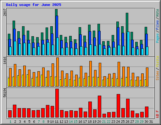 Daily usage for June 2025