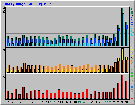 Daily usage for July 2025