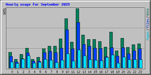 Hourly usage for September 2025